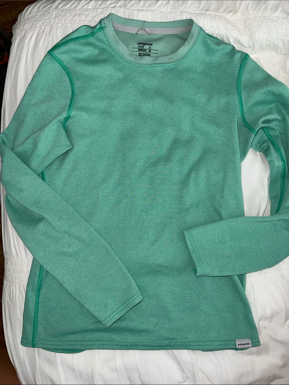 Patagonia longsleeve aqua shirt
